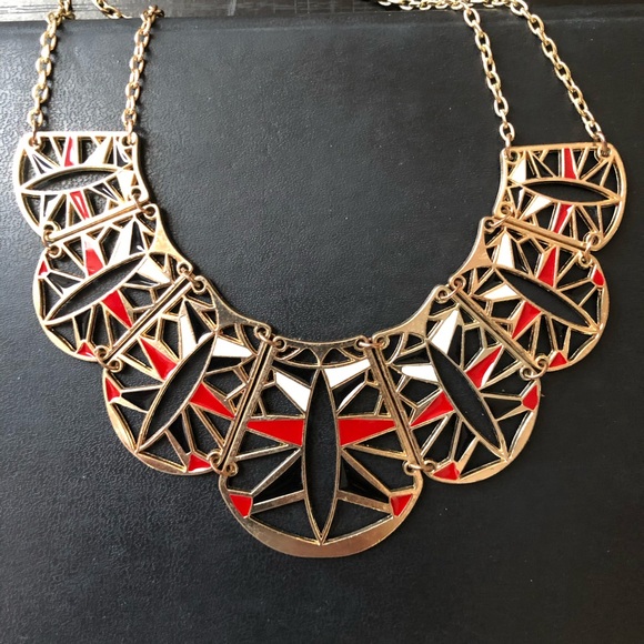 Forever21 Gold-tone Enamel Statement Necklace - Picture 2 of 3